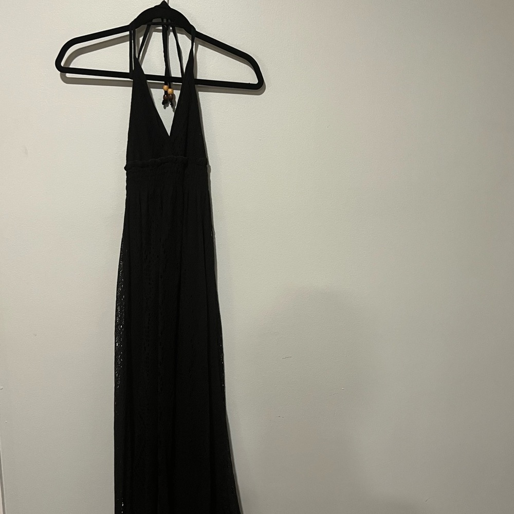 Elegant Black Halter Dress
